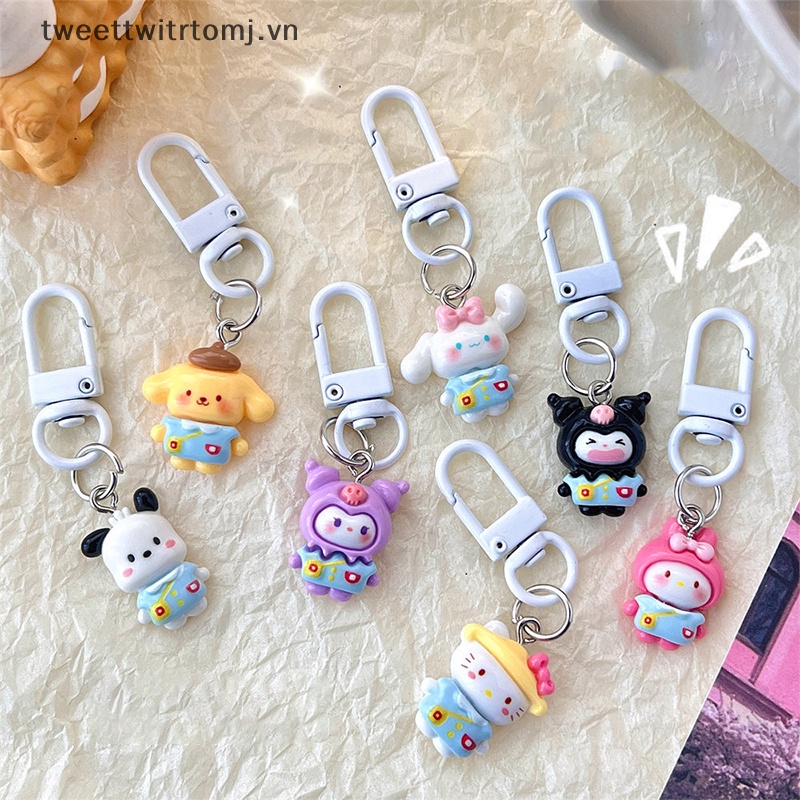 Tomj kawaii sanrio kuromi hello kitty cinnamoroll Móc Chìa Khóa Xe Hơi Dễ Thương Trang Trí Ba Lô Đi Học Đồ Chơi Trẻ Em vn