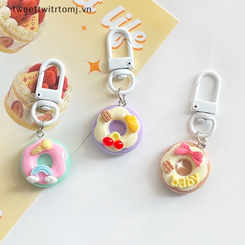 Tomj Móc Khóa Trang Sức Mặt Hình Bánh Donut Dễ Thương Làm Quà Tặng Trang Sức Cho Cặp Đôi vn
