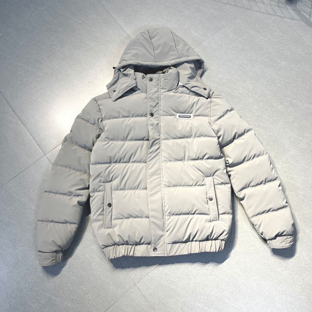 Áo Phao Bomber Túi Khóa Nam Nữ Trần Ngang, Áo Phao Bomber Unisex Mũ Rời 2 Màu Hems