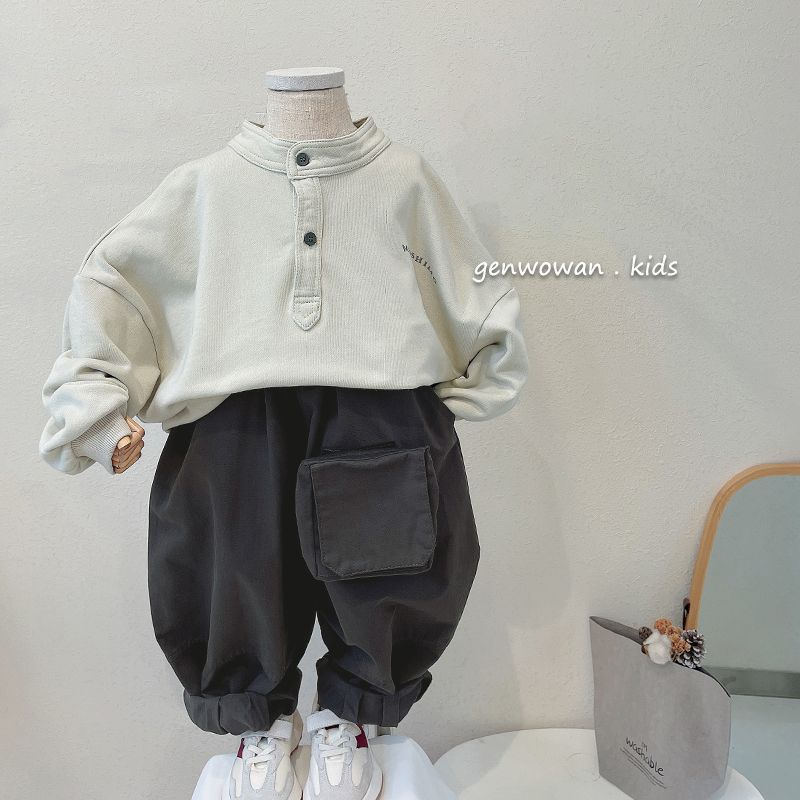 Áo Thun Tay Dài Cổ Đứng Phong Cách Hàn Quốc Thời Trang Xuân Thu 2023 Cho Bé Trai