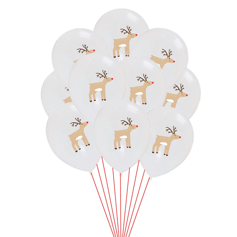 Mới Bong Bóng Cao Su 40cm Hình Ông Già Nô En, Tuần Lộc Dùng Trang Trí Tiệc Giáng Sinh