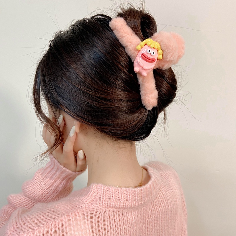 Kẹp Tóc Lông Nhung Dễ Thương Xinh Xắn Phong Cách Thời Trang Mùa Thu 2023