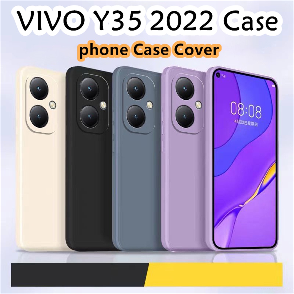 Ốp Điện Thoại Silicon Chống Bụi Màu Trơn Đơn Giản Cho vivo y35 2022
