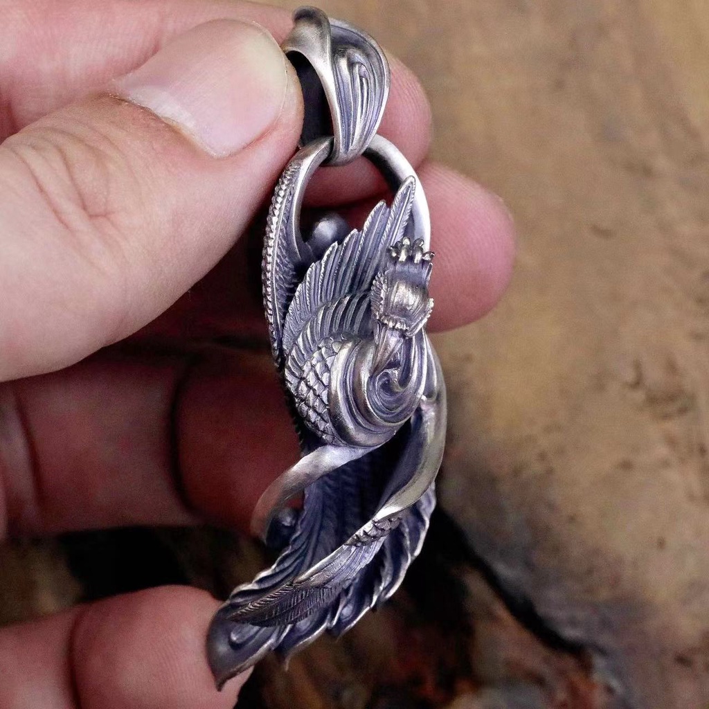 Dây Chuyền Mặt Lông Vũ Phượng Hoàng handmade Thời Trang Mới
