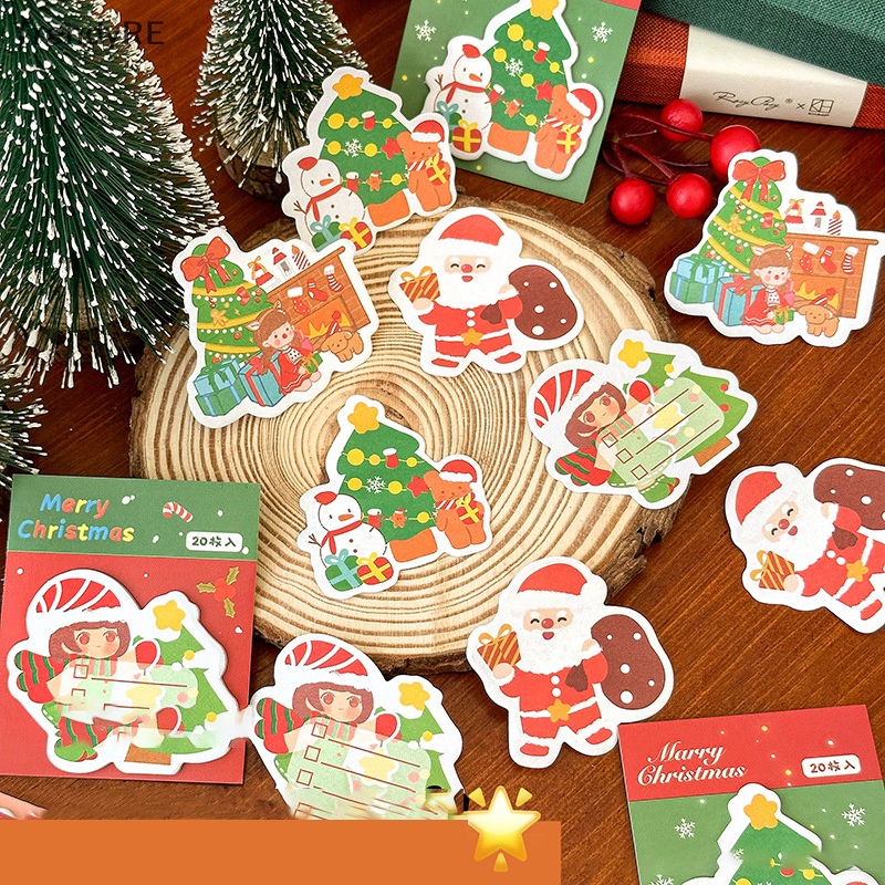 Set 20 Tờ Giấy Ghi Chú Họa Tiết Giáng Sinh Dễ Thương