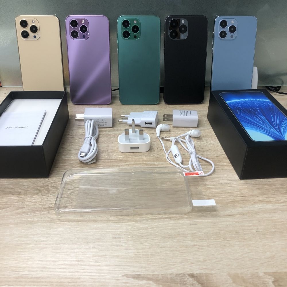 Điện thoại di động Giá rẻ Bán I14 Pro Max 100% 7.3inch Full HD 16GB+1TB Pin 8000mAh hỗ trợ thông minh 2 SIM 4/5G Android