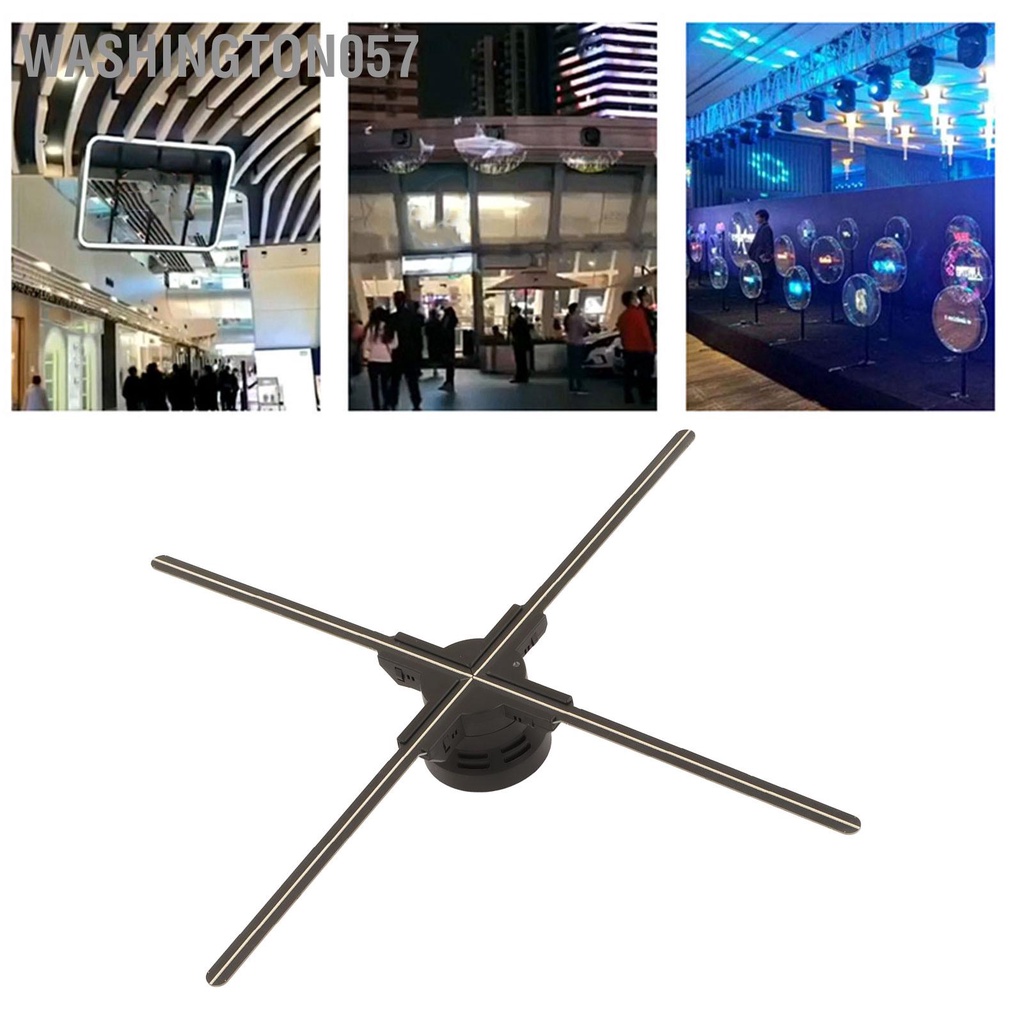 Washington057 Máy quảng cáo ba chiều 3D 2000x720 720 đèn LED 4 lá Cắm và chạy WiFi có thể điều chỉnh Quạt hình 100‑240V