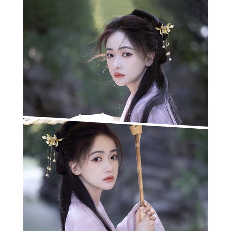 Thời Trang Trâm Cài Tóc Đính Tua Rua Phong Cách retro Cao Cấp