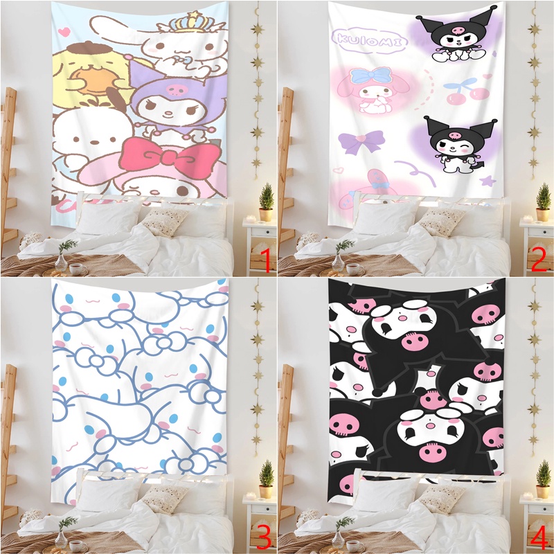 Sanrio Thảm Treo Tường Kèm Kẹp Họa Tiết Hoạt Hình Trang Trí Phòng Ngủ