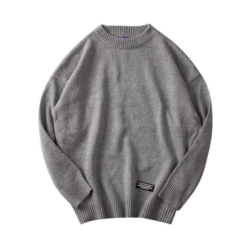 Áo sweater Dệt Kim Dày Dặn Cổ Tròn Dáng Rộng Phong Cách hong kong Thời Trang Thu Đông Cho Nam Và Nữ