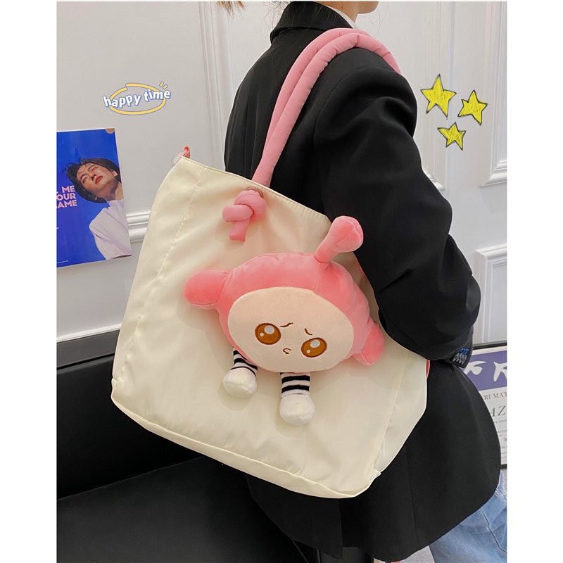 BEIBAOBAO  Túi tote mềm hình quả trứng lớn ngộ nghĩnh thời trang dành cho nữ