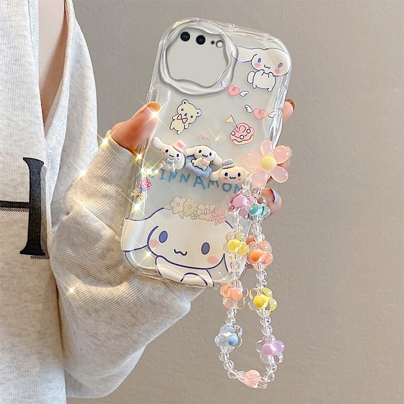 Ốp Điện Thoại Dẻo Trong Suốt Họa Tiết Hoạt Hình cinnamoroll melody Kèm Vòng Đeo Tay Cho iphone 6 6s 7 8 plus se 2020