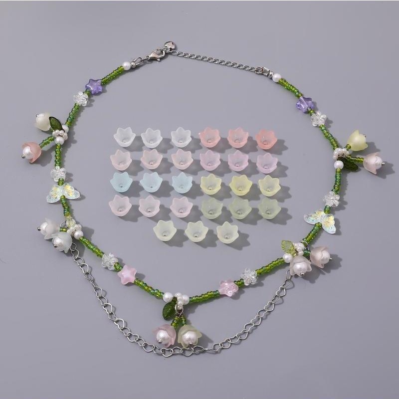 Set 40 Hạt Xâu Chuỗi 9 * 7mm Đơn Giản Làm Trang Sức Thủ Công