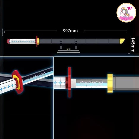 Đồ Chơi Lắp Ráp Kiểu LEGO Mô Hình Thanh Gươm Diệt Quỷ Của Thủy Trụ Tomioka