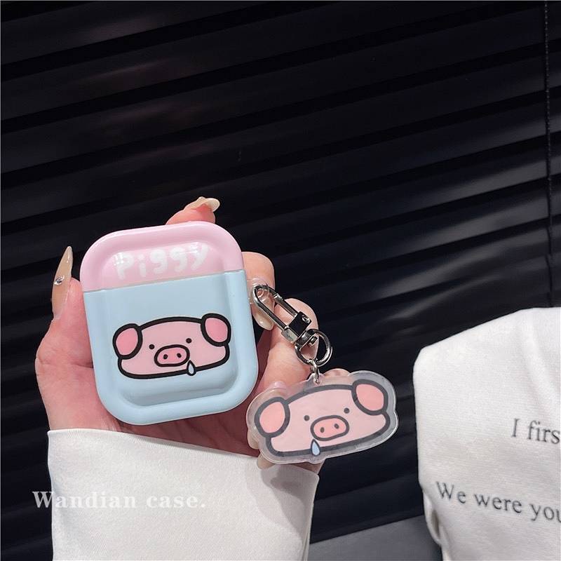 Dễ Thương Vỏ Bảo Vệ Hộp Sạc Tai Nghe bluetooth Không Dây airpods 1 / 2 / 3 pro 2019 2022 Hình Chú Heo Hoạt Họa Đáng Yêu