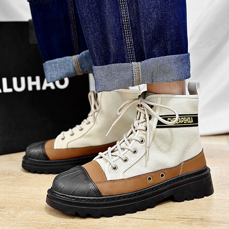 Giày martin nam giày nam cổ cao trắng giày thoáng khí chất lượng cao giày nam