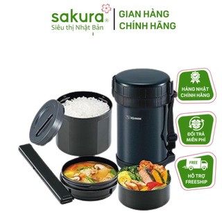 Hộp cơm giữ nhiệt 3 ngăn Zojirushi ZOCM-SL-GH18-BA 1.3L giữ nhiệt tới 8 tiếng