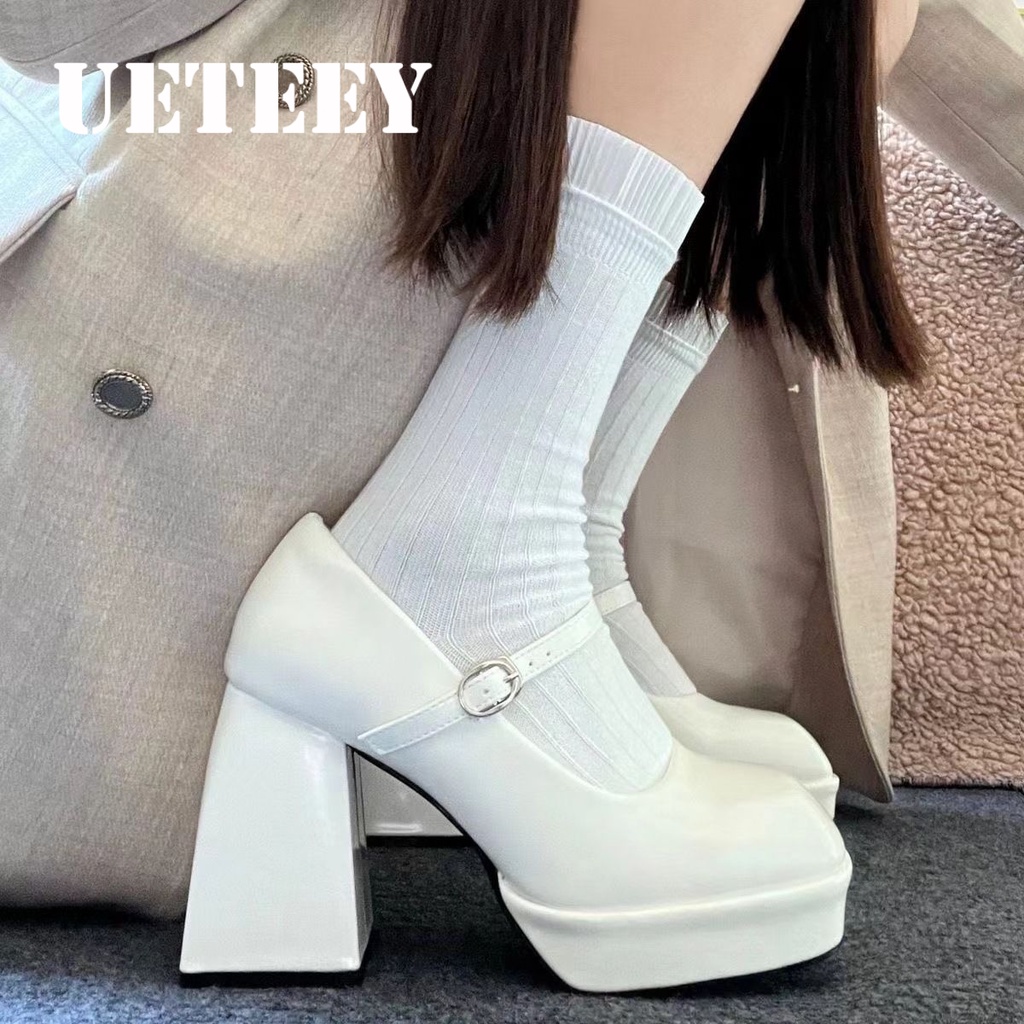 UETEEY  giày búp bê đế cao lolita giày Mary Jane Đế da mềm đế thời trang Thoải mái Tiện dụng Cổ điển Thời trang FLF23B00SO 44Z231102