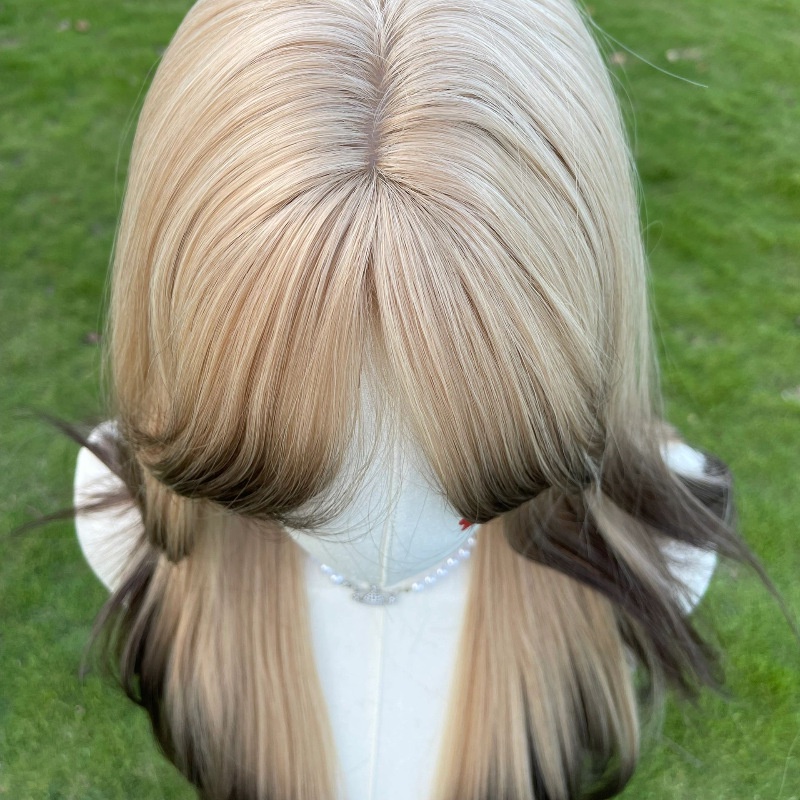 Bộ Tóc Giả Dài Nhuộm Màu Vàng Đen Phong Cách paris Âu Mỹ Cho Nữ