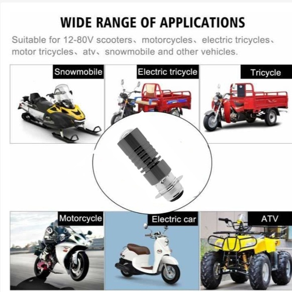 Đèn Pha led p15d 1200lm 12w 3000k 6000k Chuyên Dụng Cho Xe Mô Tô