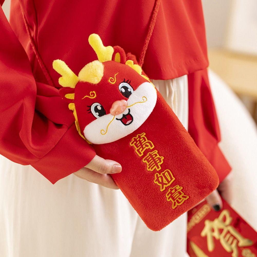 Shanhai Túi Đeo Chéo Đựng Tiền Hình Rồng Đỏ May Mắn 2024