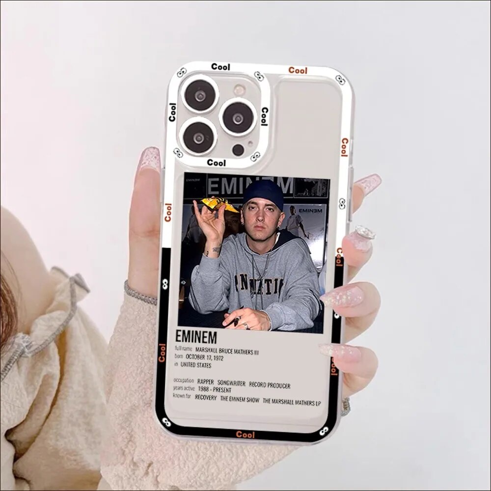 Ốp lưng iphone cạnh vuông Hop Rapper Eminem Rap Cool 8plus/x/xs/11/12/pro/max/plus/promax