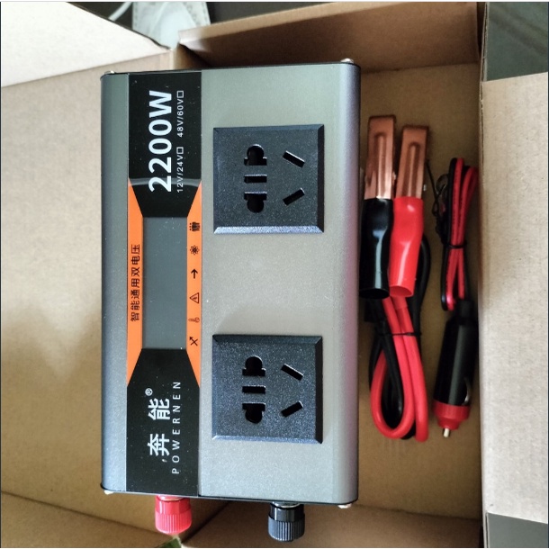 Bộ kich điện 12v-24v lên 220v 2200w Sóng Sin- Điện vào 12v đến 24v - Mẫu mới - có LED hiển thị .