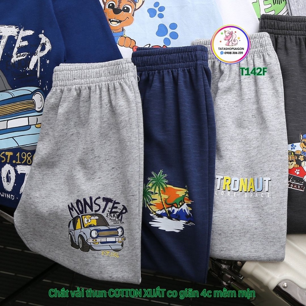 Đồ bộ bé trai tay dài size đại 11 đến 40kg thun cotton xuất VNXK T142