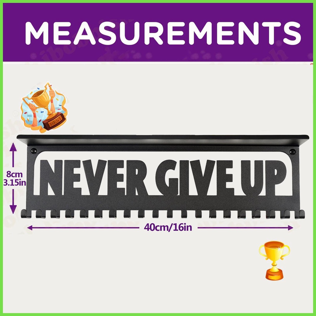 Medals Giá Treo Tường Trưng Bày Huy Chương Có Móc Kim Loại Nhỏ Gọn