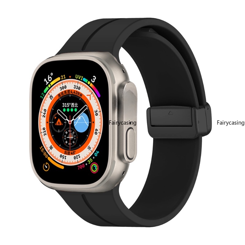 Dây Đeo Silicone Khóa Nam Châm 2023 Cho Apple watch 49MM ultra 44mm 45mm 40mm 41mm 42mm 38mm 45 mm iWatch Series 7 8 se 6 5 3