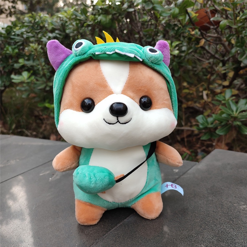 Thú Nhồi Bông Hình Khủng Long Dễ Thương Cho Bé Gấu Bông Chó Shiba Cosplay mềm mịn. Gấu bông shiba Cosplay siêu chất