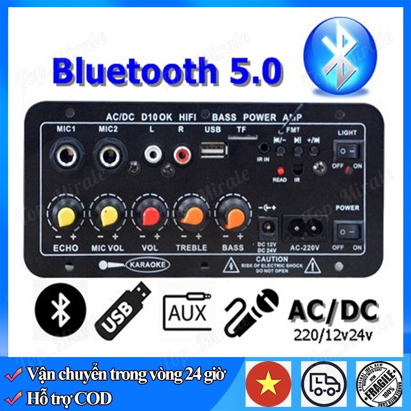 【Hàng giao ngay】Bảng khuếch đại âm thanh Bluetooth 400W Subwoofer Mô-đun khuếch đại micro kép 4 Ohm 8-12 inch Loa