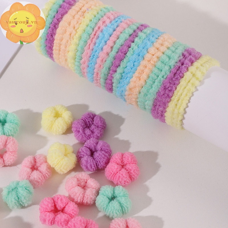 Vastji Set 100 Dây Buộc Tóc Cao Su Co Giãn Nhiều Màu Sắc Cho Bé vn
