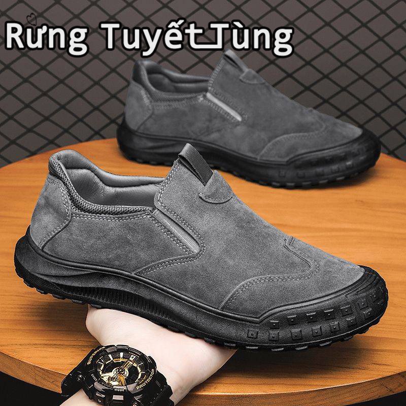 SHANMUSENLIN☘Giày lười thể thao nam kiểu dáng thời trang, Giày nam đế cao su, chất liệu vải canvas cao cấpGiày nam Thể thao Thư giãn Thời trang