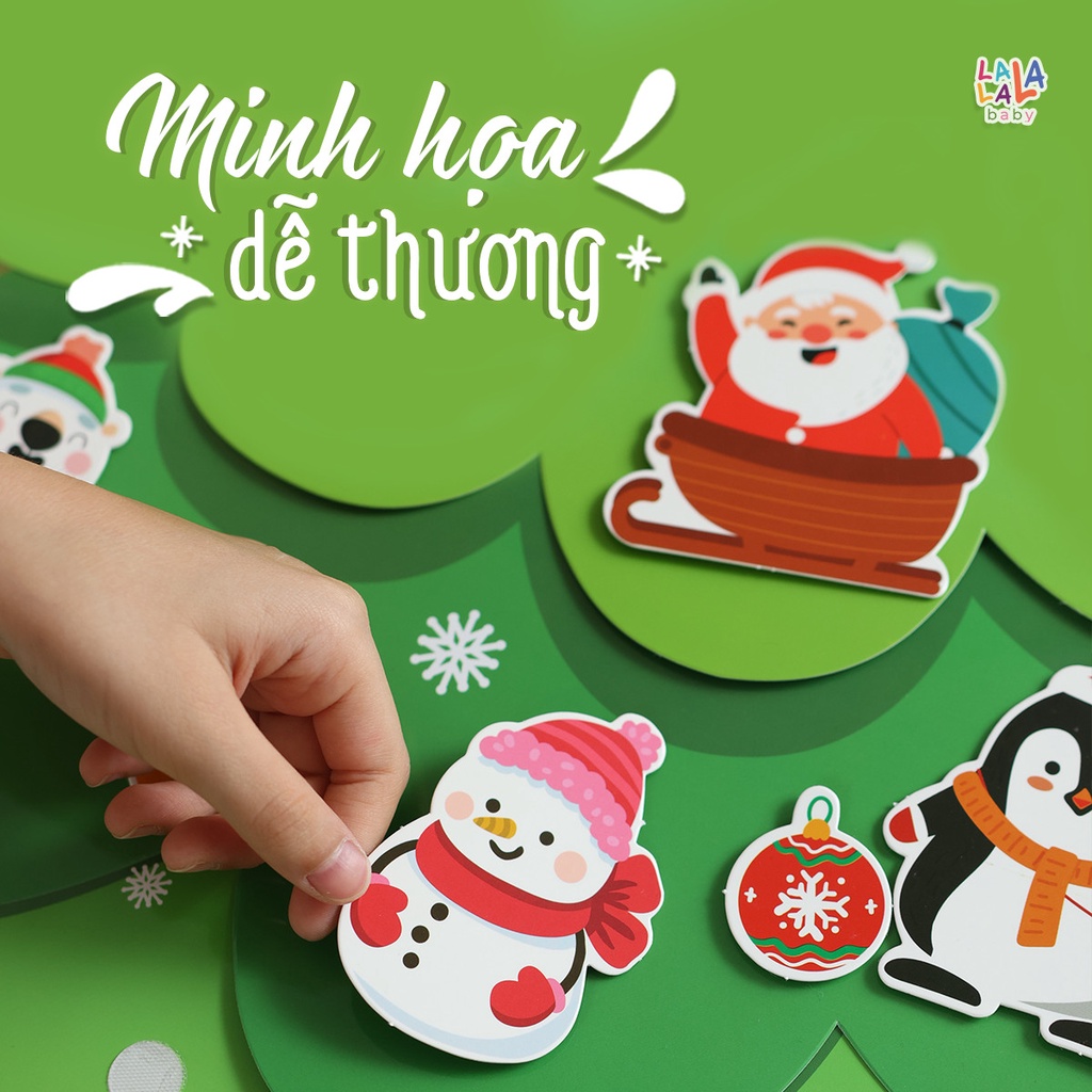 Bộ Bóc Dán Cây Thông 3D - Đồ Chơi Trang Trí Noel Giáng Sinh DIY Tự Làm Cho Bé - Lalala baby