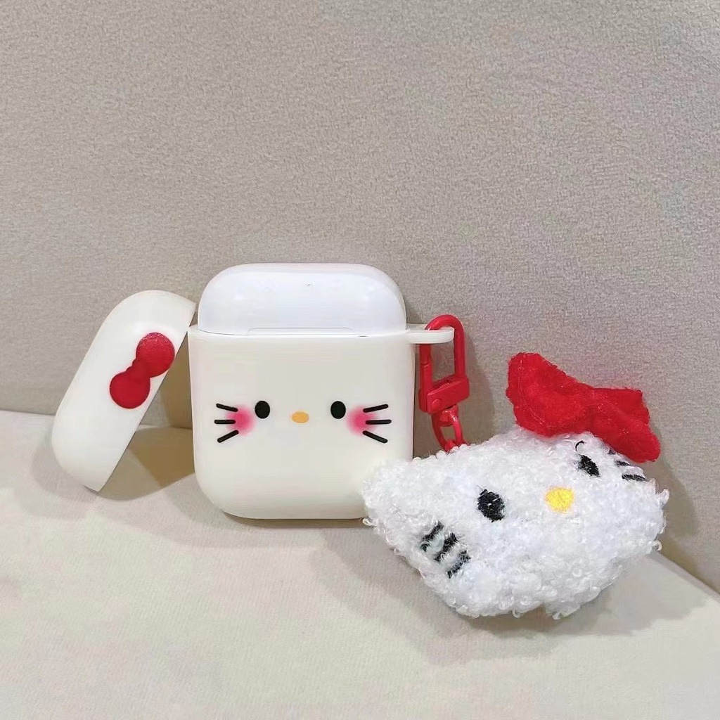 Vỏ Bảo Vệ Hộp Sạc Tai nghe không dây airpods pro / pro 2 3 / 2 / 1 Hình sanrio hello kitty Bằng Vải Bông Dễ Thương