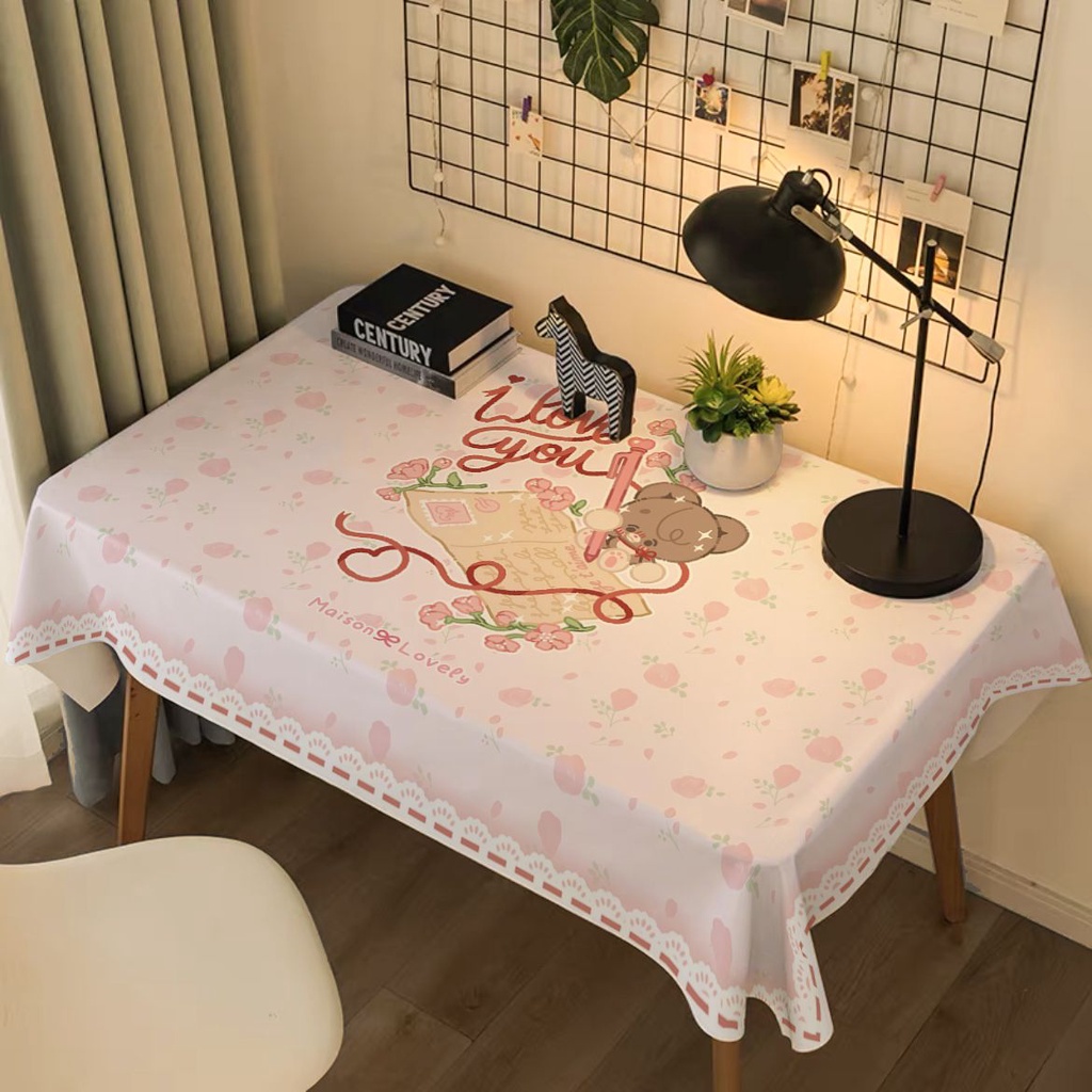 Dễ Thương Khăn Trải Bàn Chống Bụi Họa Tiết Hoạt Hình Xinh Xắn