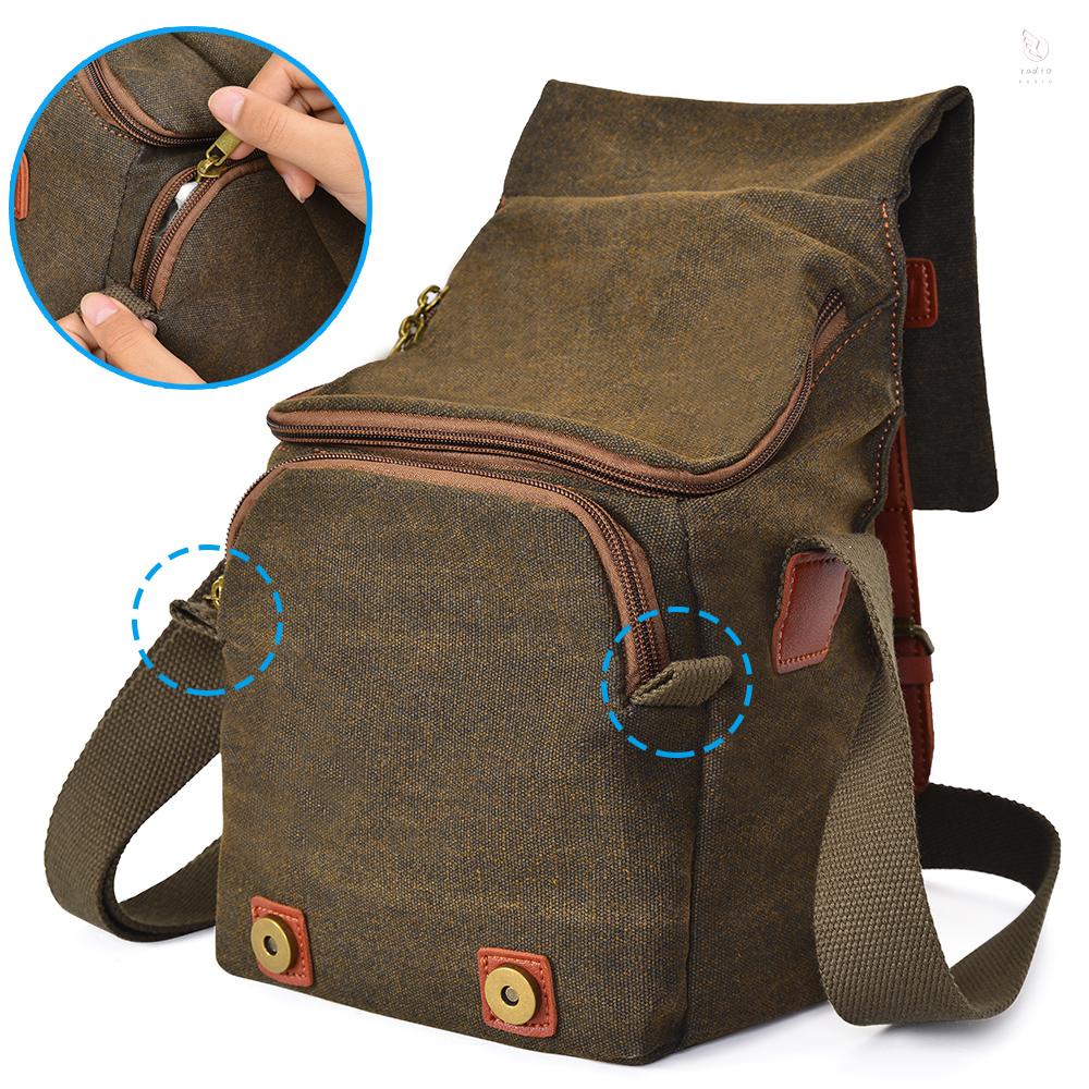 K&F CONCEPT CADeN Canvas Shoulder Camera Bag Messenger Bag for 1 Camera 1 Lens Compatible with  Canon  DSLR Mirrorless Camera and Lens