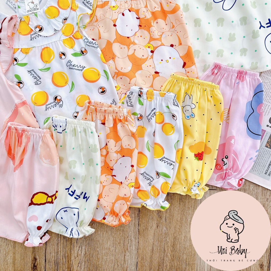 Đồ Bộ Bé Gái, Bộ Quần Áo Bé Gái Vải Tole 2 da Mềm Mịn Mát Mẻ Mặc nhà Unibaby - BT33