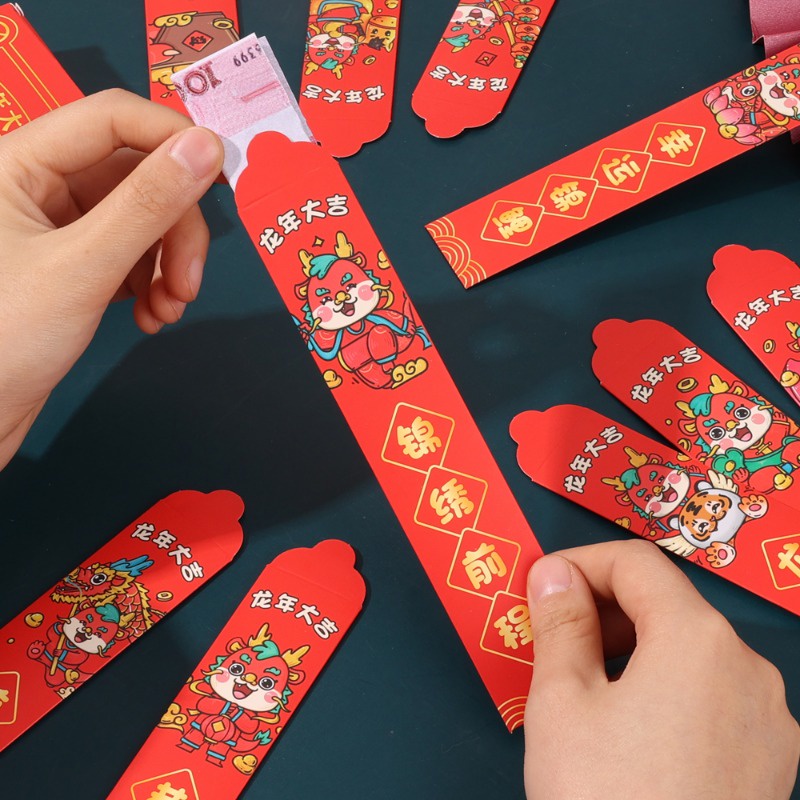 Bộ 12 Bao Lì Xì Màu Đỏ May Mắn Cho Năm Mới 2024