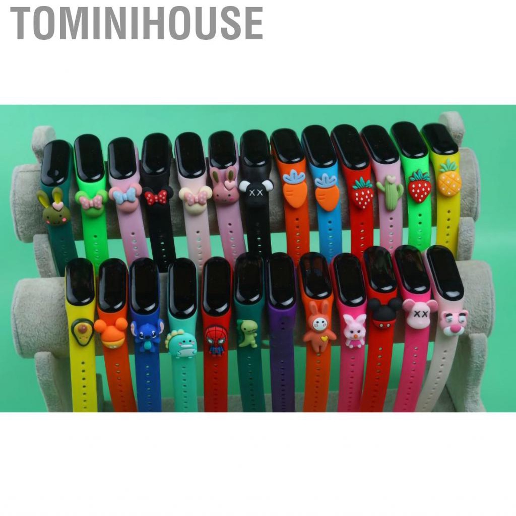 Tominihouse Children Cartoon Sports Watch  Touch Student Electronic with Figure Decoration