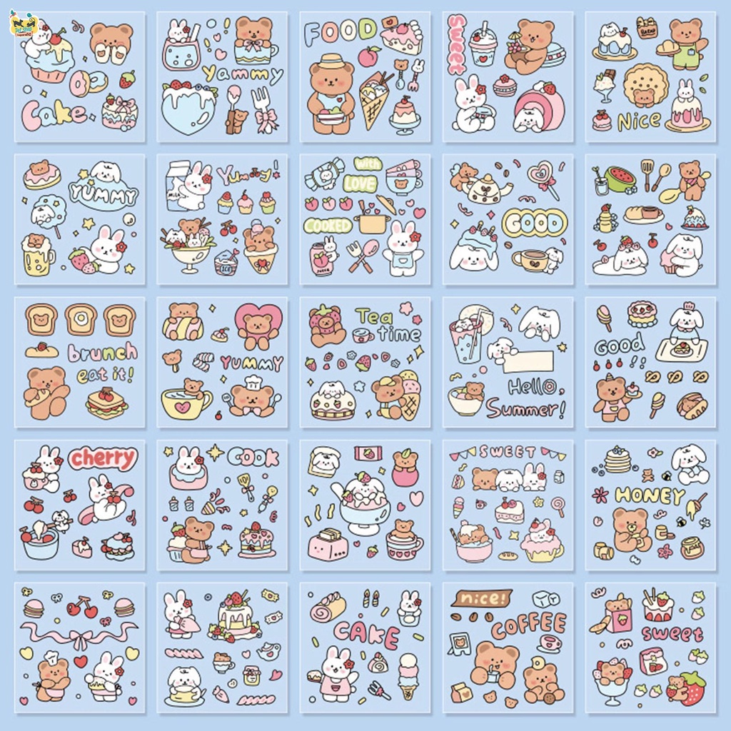 Set 100 Sticker Hoạt Hình Dễ Thương Dán Trang Trí Sổ Tay