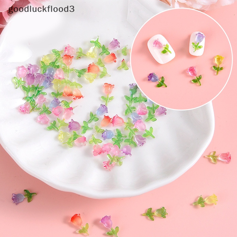 Bộ 10 Bông Hoa tulip Dạ Quang mini Bằng Nhựa resin