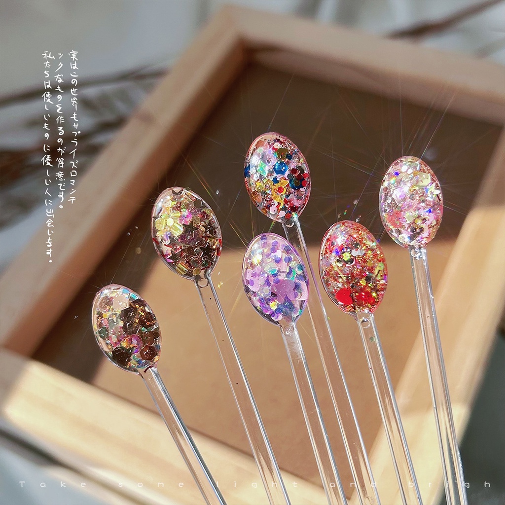 Miếng Dán Trang Trí Móng Tay Hình Bát Giác / Thỏ / Ngôi Sao Đính Sequin Lấp Lánh Thời Trang Thu Đông