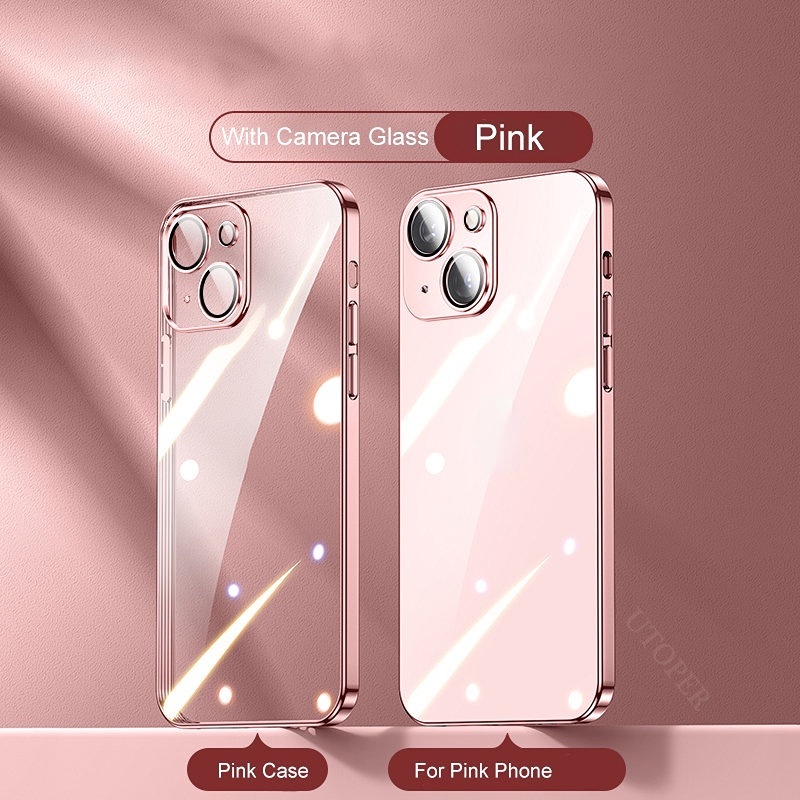 Sang Trọng Ốp Điện Thoại Silicon Trong Suốt Bảo Vệ camera Cho iphone 7 8 plus x x xr x max