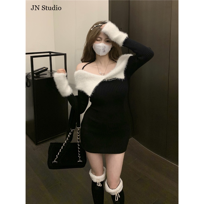JN Studio Chic váy nữ Đầm Body Cho thời váy Minimalist Fashion Phong cách Đơn giản Christmas WLQ23B0MRL 46Z231117