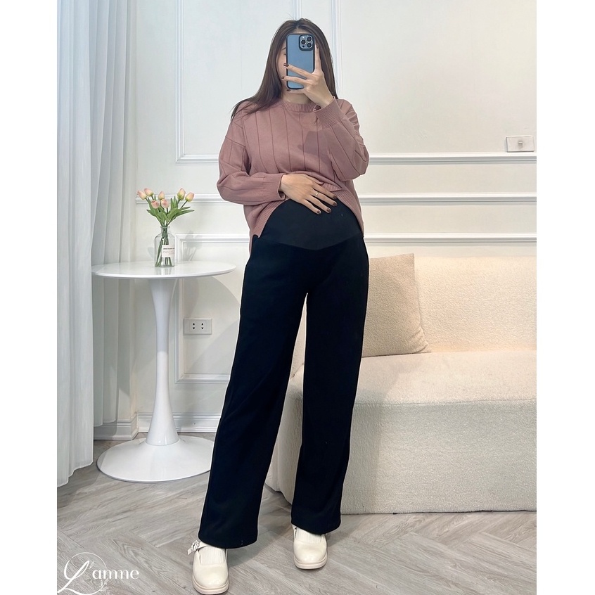 Quần bầu thu đông chất len CHIE Pants, quần bầu dáng suông bigsize ấm áp co giãn rất tốt thiết kế bởi LAMME