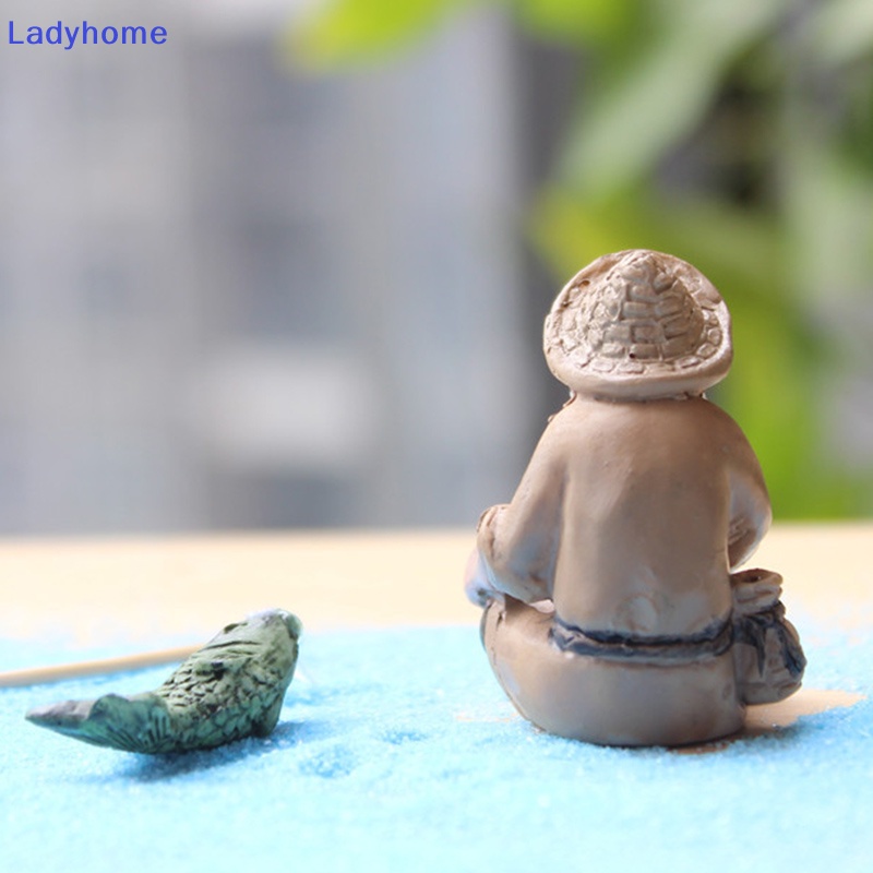 Lady Bộ Đồ trang trí Người Già Câu Cá Bằng Nhựa resin Trang Trí Tiểu Cảnh Sân Vườn vn