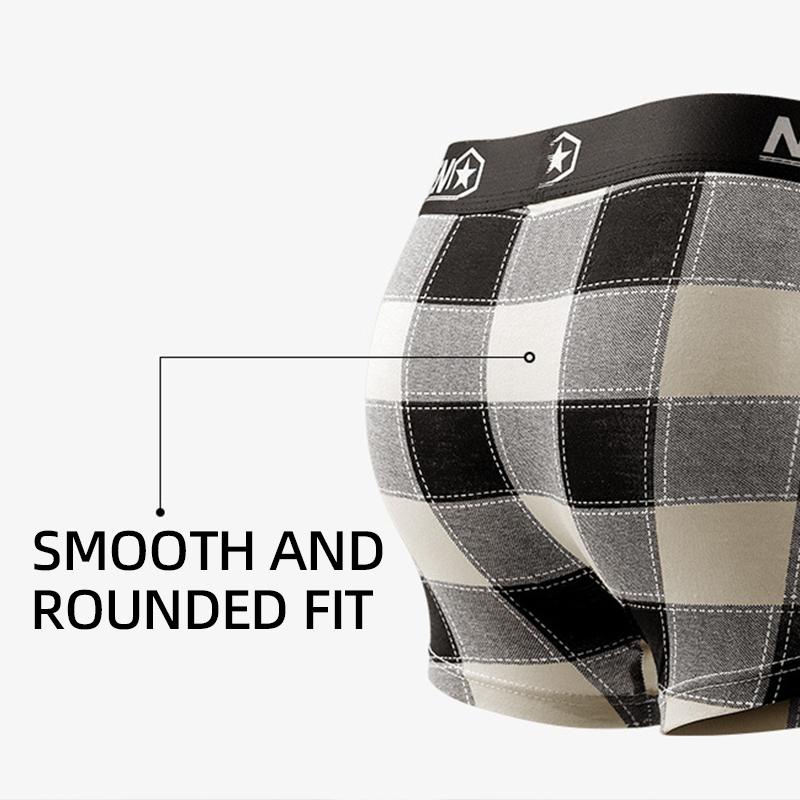 Ecmln Quần Lót boxer cotton Kẻ Sọc Ca Rô Thoáng Khí Cỡ xl-4xl Thời Trang Cho Nam