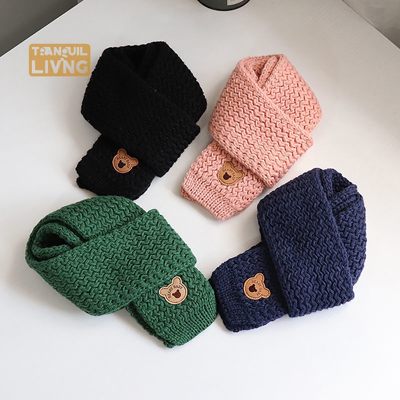 Khăn Choàng Cổ Giữ Ấm Ngoài Trời Hình Gấu Dễ Thương Cho Bé